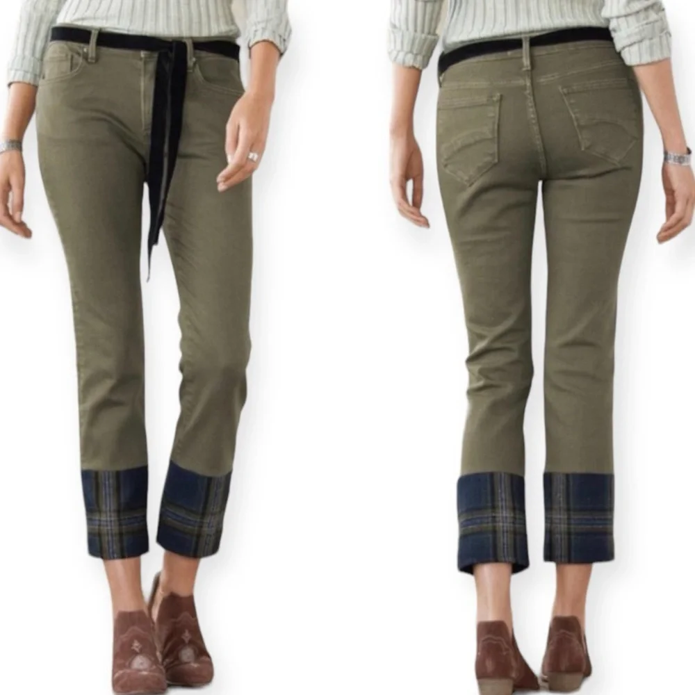 Driftwood 
Collette Roads End plaid cuff crop jeans size 27 - Picture 10 of 11